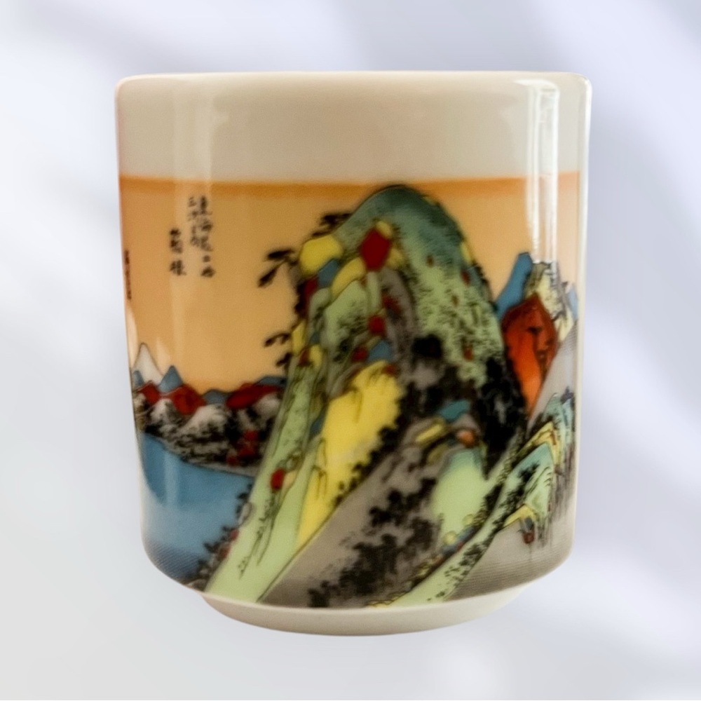 Tokaido Guinomi Vintage Sake Porcelain Ceramic Cup Set of 5 In Box EUC - Picture 3 of 16